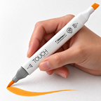 ShinHan TOUCH TWIN BRUSH YR24 MARIGOLD - uso. Imagen referencial generada.