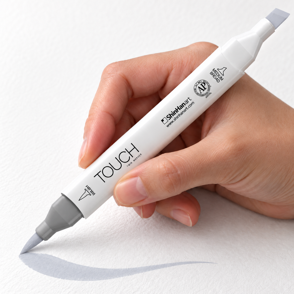 ShinHan TOUCH TWIN BRUSH CG2 COOL GREY - uso. Imagen referencial generada.