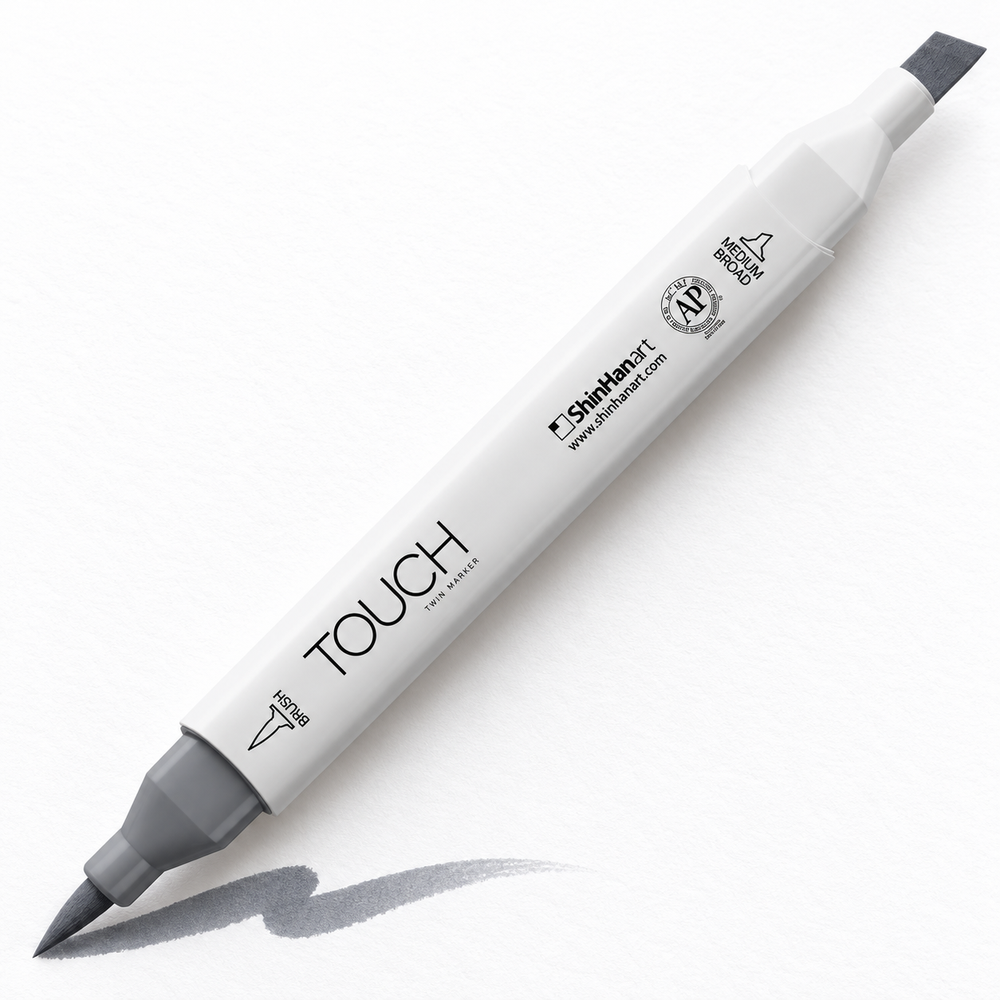 ShinHan TOUCH TWIN BRUSH CG6 COOL GREY - uso. Imagen referencial generada.