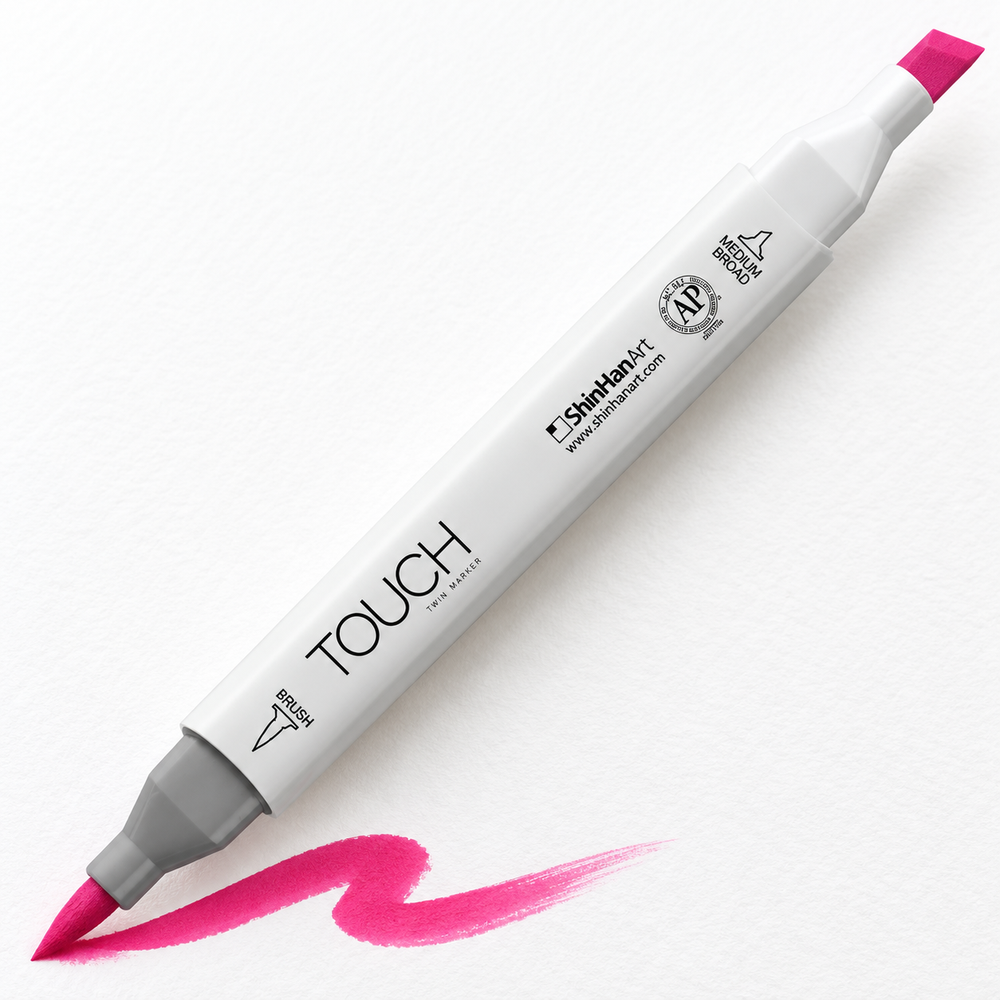 ShinHan TOUCH TWIN BRUSH RP291 PRIMARY MAGENTA - uso. Imagen referencial generada.