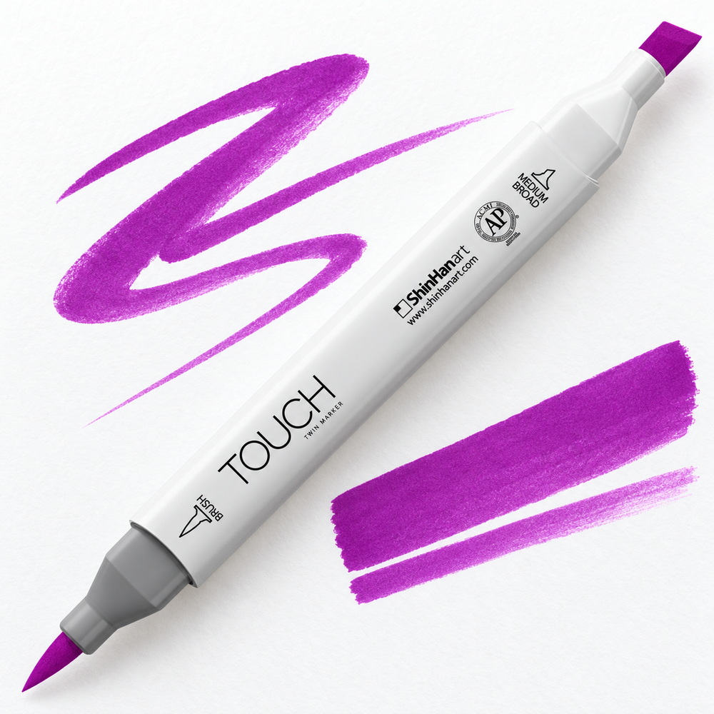 ShinHan TOUCH TWIN BRUSH P85 VIVID PURPLE - uso. Imagen referencial generada.