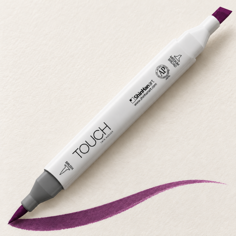 Marcador ShinHan TOUCH TWIN BRUSH P283 PURPLE DEEP - ejemplo de uso