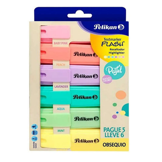 Resaltador Pastel Pelikan X 6 Tonos