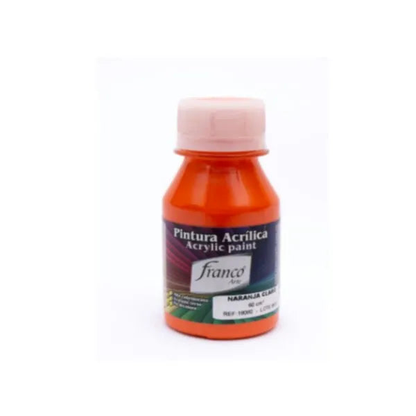Pintura Acrílica Franco Arte 60ml Al Frio - Naranja Claro