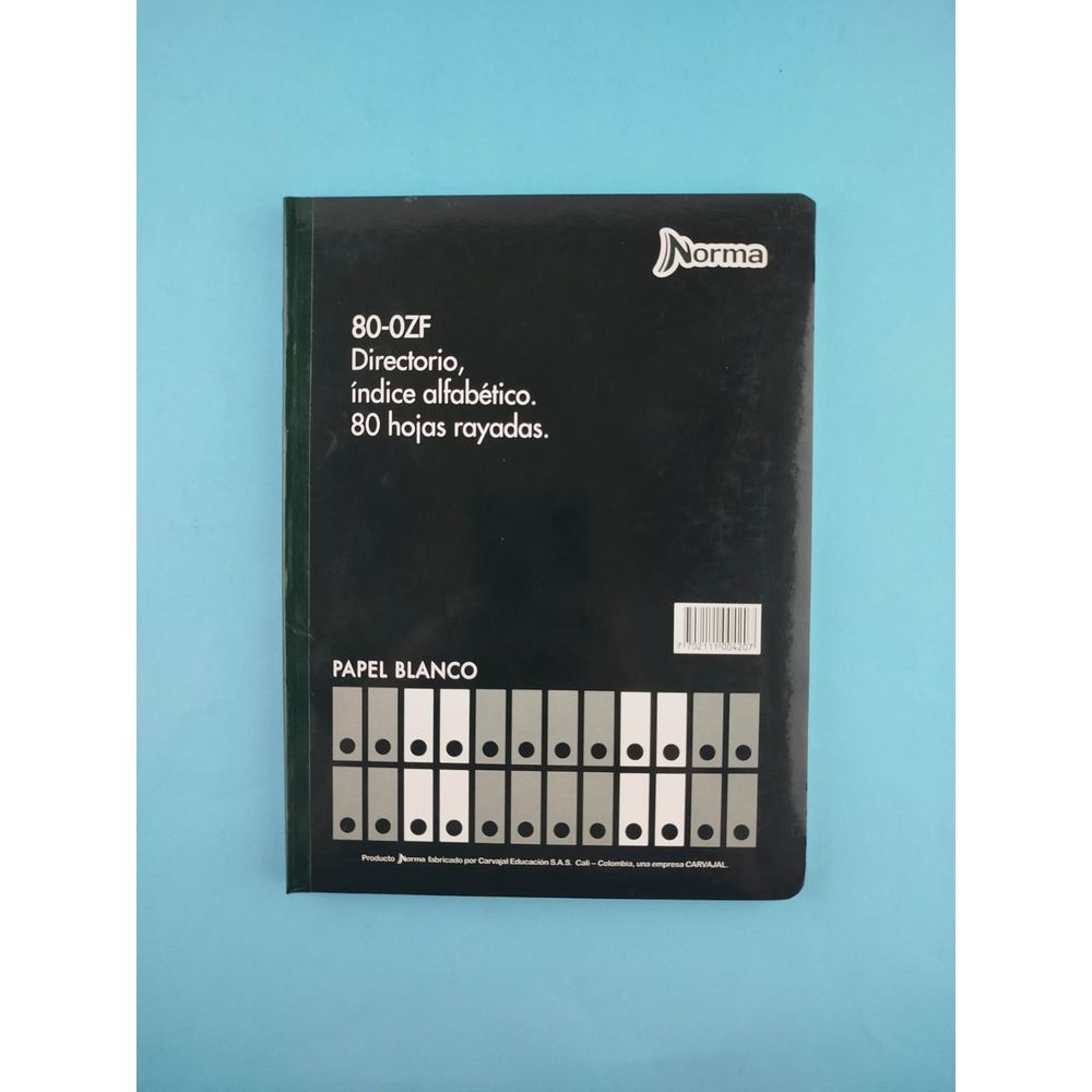 Libro de actas Norma con índice, referencia 500420, EAN 7702111004207. Fotografía identificada por EAN exacto; normalizada a 1000 × 1000 sin reconstrucción.