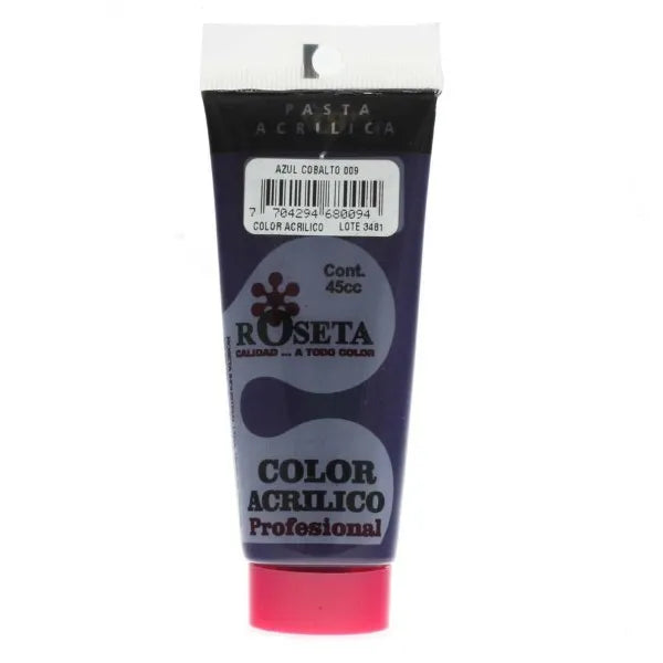 Pasta Acrílica Roseta en tubo Plano Azul cobalto 45cc