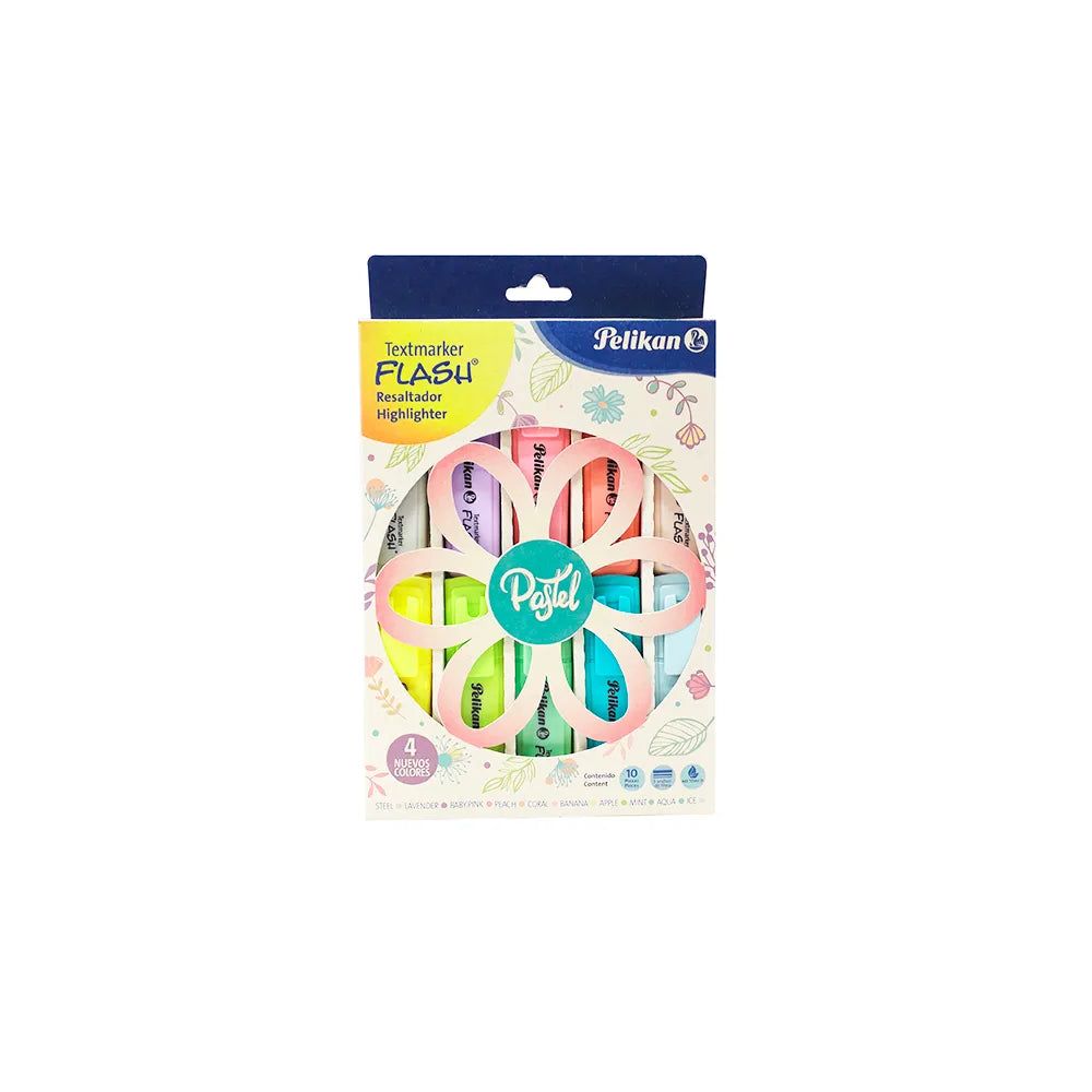 COLOMBIA - Resaltador Pelikan Flash Pastel x10 caja flor