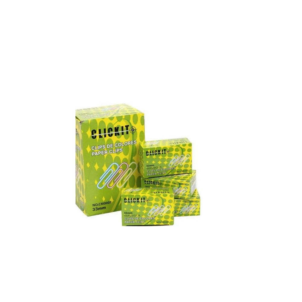 Presentación Colombia - Caja de clips de colores 33 mm x100