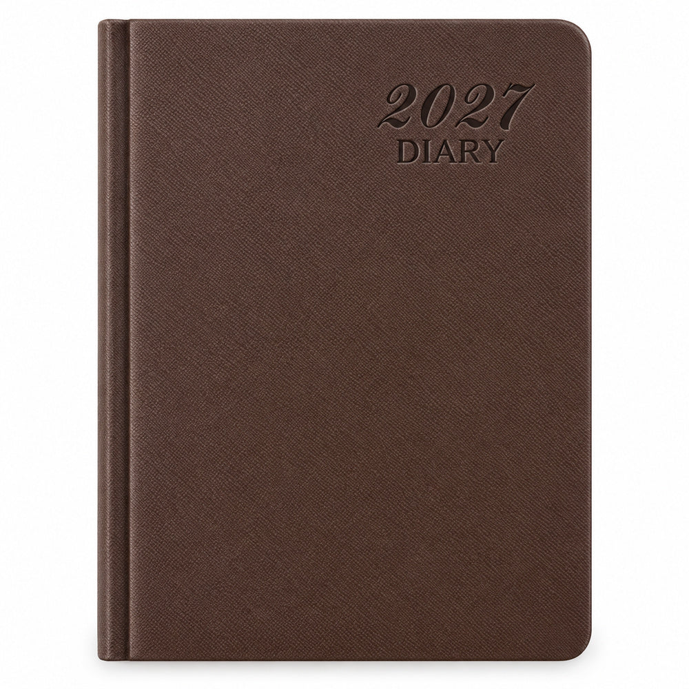 Agenda Diver Class DC/61 2027, SKU 41229-2: cubierta marrón, portada principal. Fotografía retocada sobre blanco sin envoltorio.