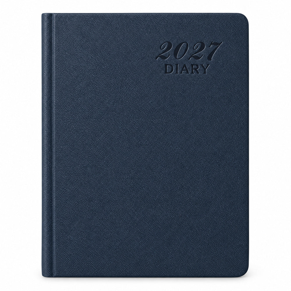 Agenda Diver Class DC/61 2027, SKU 41229-2: cubierta azul. Fotografía retocada sobre blanco sin envoltorio.