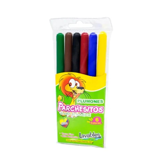 Plumones lavables Parchesitos X 6
