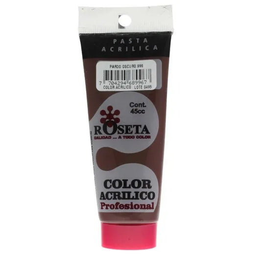Pasta Acrílica Roseta en tubo Plano Pardo oscuro 45cc