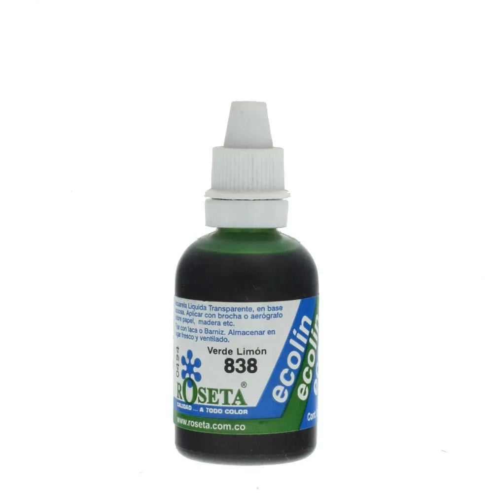 Acuarela Liquida Ecolín Roseta - Verde limón 838 30 cc