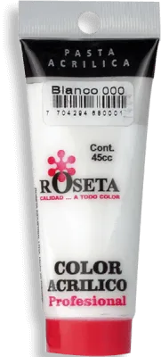 Pasta Acrílica Roseta en tubo Plano Blanco 45cc