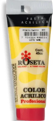 Pasta Acrílica Roseta en tubo Plano amarillo cadmio 45cc