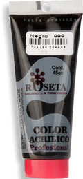 Pasta Acrílica Roseta en tubo Plano Negro 45cc