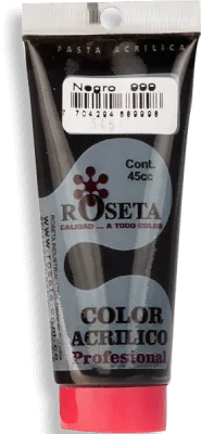 Pasta Acrílica Roseta en tubo Plano Negro 45cc