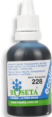 Acuarela Liquida Ecolín Roseta - Azul Turquesa 228 30 cc