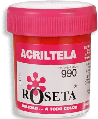 Acritela Roseta - En Colores Planos - Naranja Rojizo 30cc