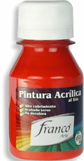 Pintura Acrílica Franco Arte 60ml Al Frio - Rojo Primario