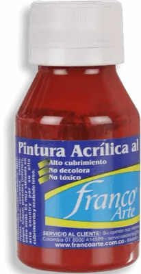 Pintura Acrílica Franco Arte 60ml Al Frio - Rojo Teja