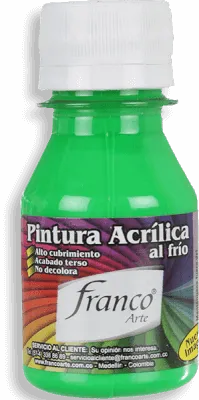 Pintura Acrílica Franco Arte 60ml Al Frio - Fluorescente Verde