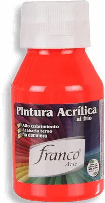 Pintura Acrílica Franco Arte 60ml Al Frio - Fluorescente Rojo
