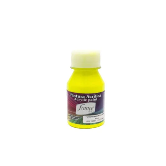 Pintura Acrílica Franco Arte 60ml Al Frio - Fluorescente Limon
