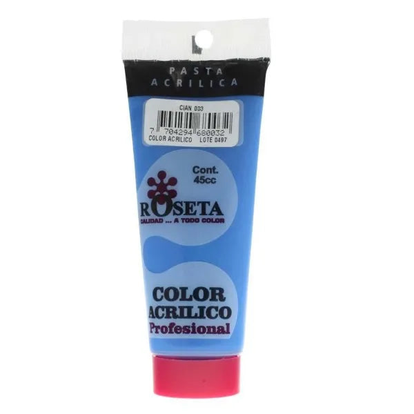Pasta Acrílica Roseta en tubo Plano Cyan 45cc