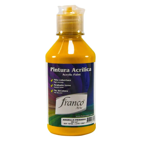 Pintura Acrílica Franco Arte al Frio X 250 ml - Amarillo Primario