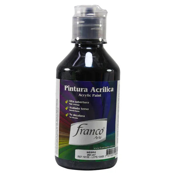 Pintura Acrílica Franco Arte al Frio X 250 ml - Negro