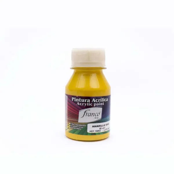 Pintura Acrílica Franco Arte 60ml Al Frio - Amarillo Vivo
