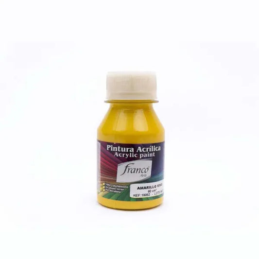 Pintura Acrílica Franco Arte 60ml Al Frio - Amarillo Vivo