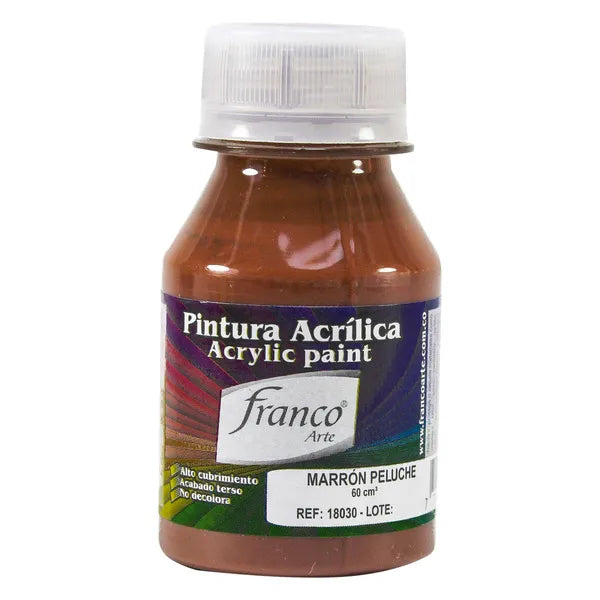 Pintura Acrílica Franco Arte 60ml Al Frio - Marrón Peluche