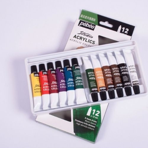 Acrilica Pebeo Paquete De 12ml X12 Caja De Fondo