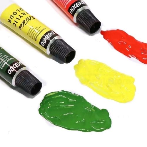 Acrilica Pebeo Paquete De 12ml X12 Pinturas Muestra De Pinturas Rojo Verde Amarillo