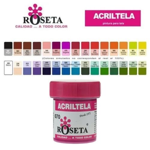 Acritela Roseta 30cc En Todos Los Colores Gama De Colores Roseta 1