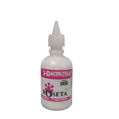 Acritela Roseta 3D 30cc En Variedad De Colores Recipiente De Gotero Blanco