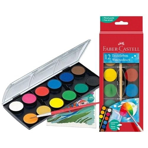 Acuarela Escolar Faber Castell X 12 Deckfarben Watercolours Portada