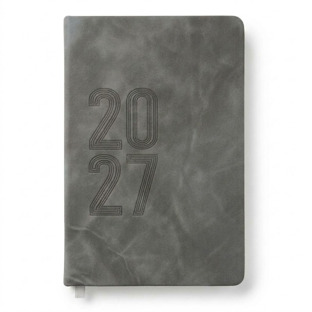 Agenda Rino Océano Gris con Numeración en Relieve