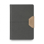 Agenda Rino Planet Gris con Pestaña Cosida