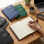 Agenda Rino con Solapa y Broche Metálico Azul