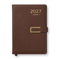 Agenda Rino con Solapa y Broche Metálico Café
