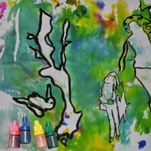 Anilina Liquida Paquete X4 Colores 4 Dibujos Con Anilina