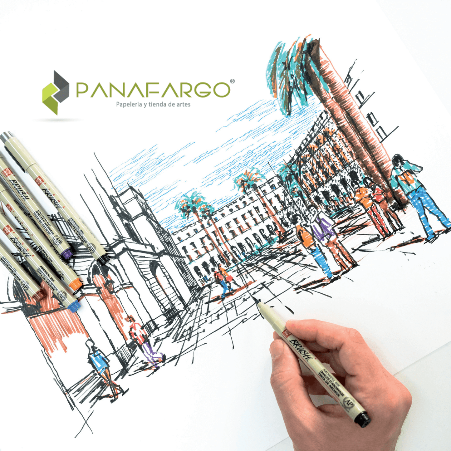 Arte pigma brush pen punta pincel
