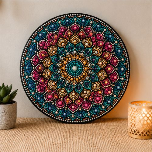 Bastidor Redondo 30 cm de diámetro en MDF - Lienzo con 2 Capas de Gesso