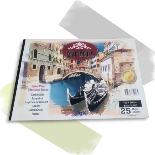 Block Edad Media 35X50 1 4 X 25 Hojas de 60 grs