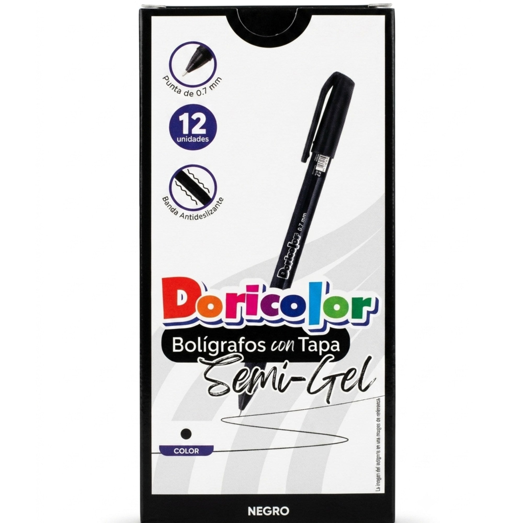 Boligrafo Doricolor Negro 0,7 mm Semi Gel