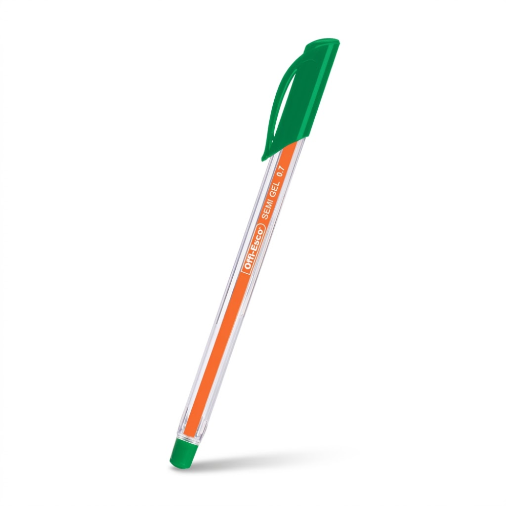 Bolígrafo Offi-Esco Semigel Tapa 0.7 mm Verde OE-076 – Bolígrafo de Tinta Semigel