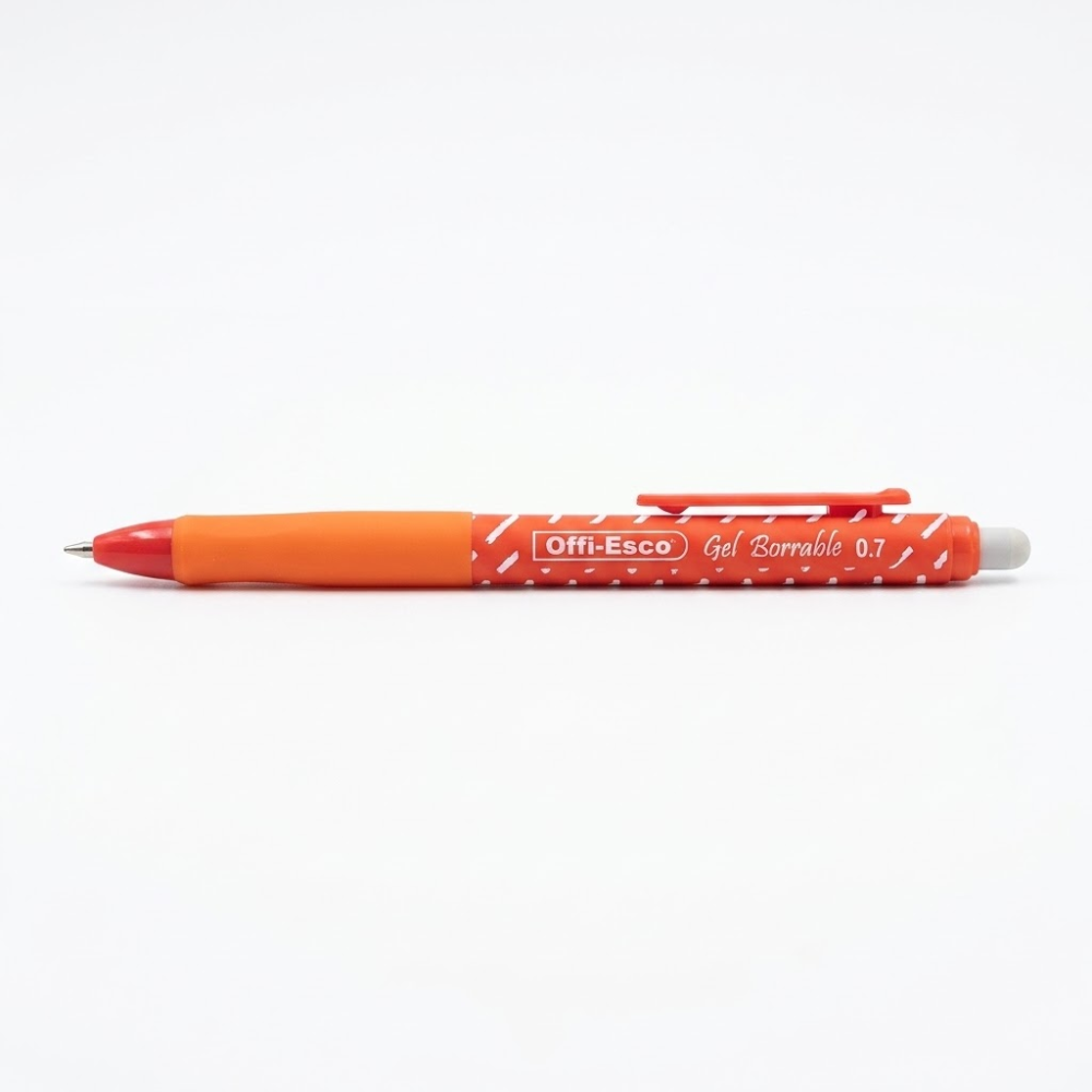 Bolígrafo Offiesco Gel Borrable 0.7 mm Rojo – Tinta Borrable para Escritura
